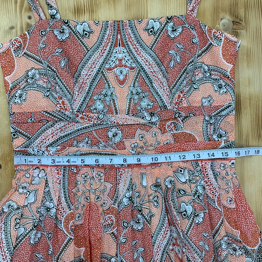 Ann Taylor Fit and Flare Pleated Sleeveless Cotton/Silk Midi Dress Sz 10 - Picture 15 of 16
